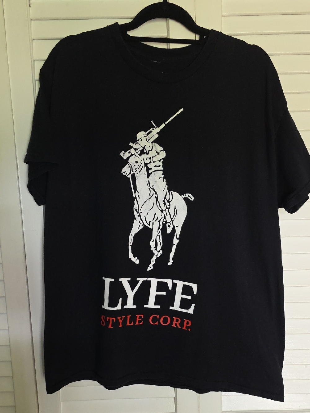 Men's LyfeStyle Corp Logo Black Graphic Tee, Size XL